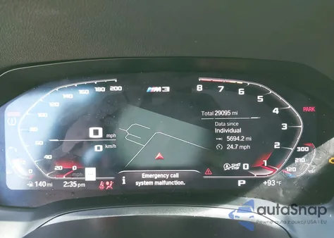 2022 BMW M3 Competition xDrive from USA, damaged, VIN WBS43AY06NFM56715